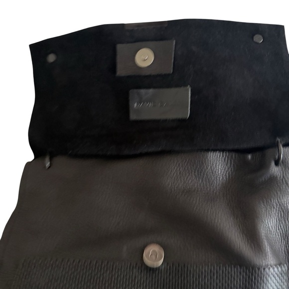 Convertible Black Leather Crossbody Bag Braided Chain Shoulder Bag Purse - Picture 10 of 14